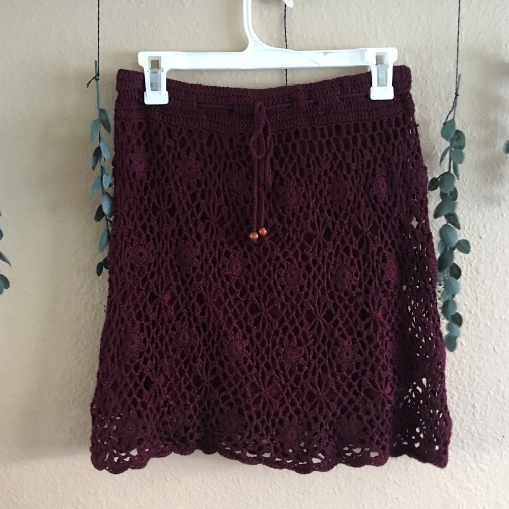 Umgee • Fitted Boho Crocheted Skirt